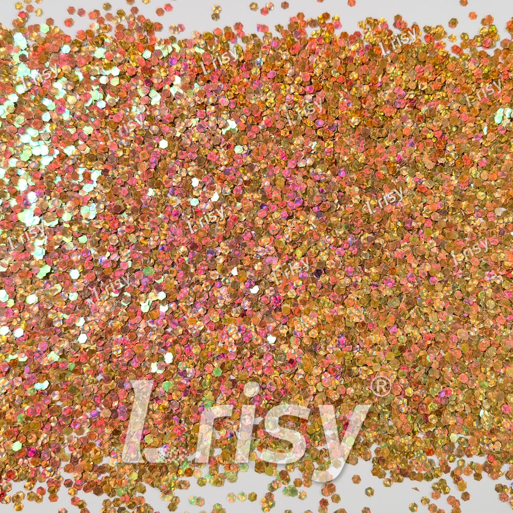 2.5mm Holographic & Color Shift Orange Gold Chunky Glitter Dream Stone LAD05