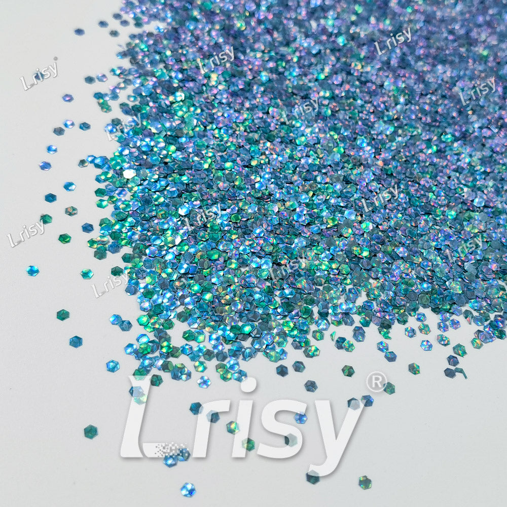 2.5mm Holographic & Color Shift Ocean Green Chunky Glitter Dream Stone LAD03