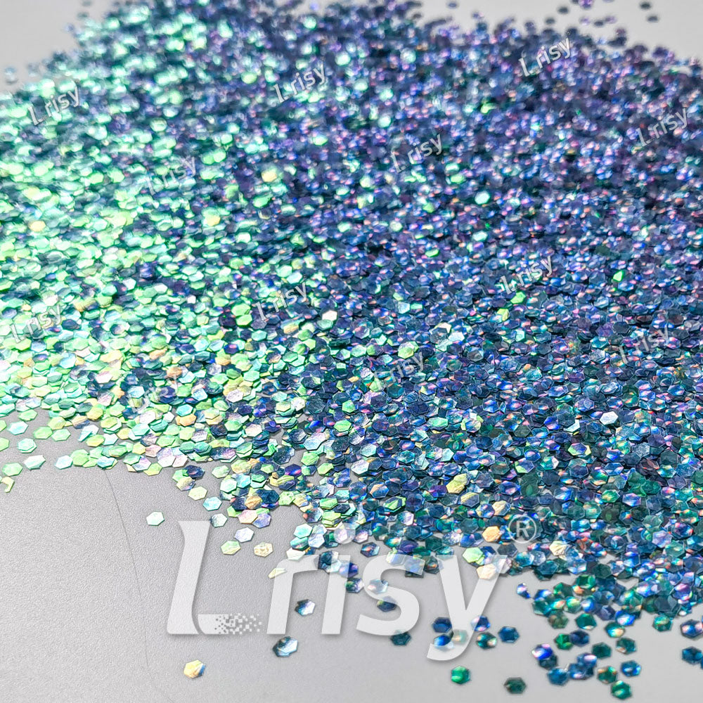 2.5mm Holographic & Color Shift Ocean Green Chunky Glitter Dream Stone LAD03