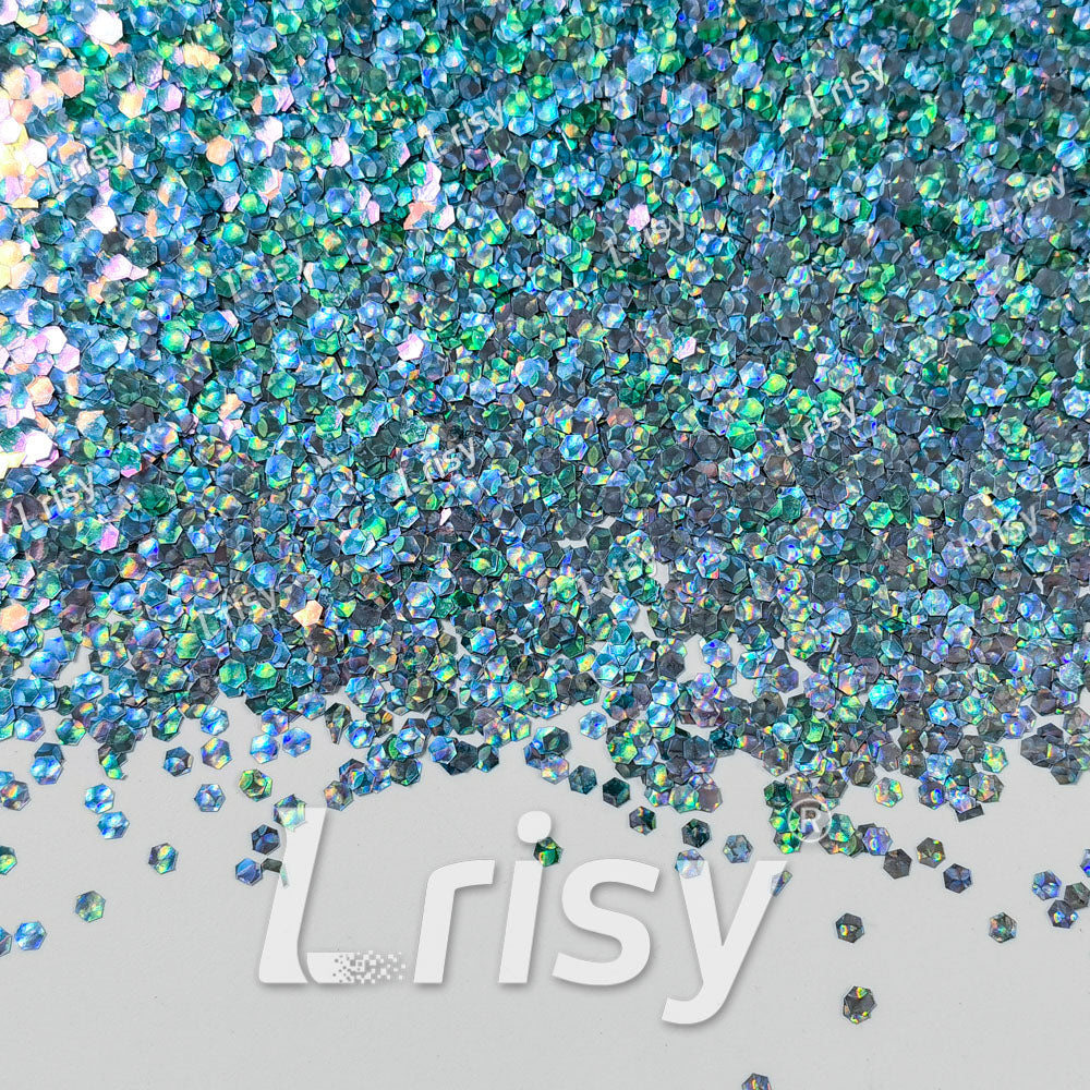 2.5mm Holographic & Color Shift Ocean Green Chunky Glitter Dream Stone LAD03