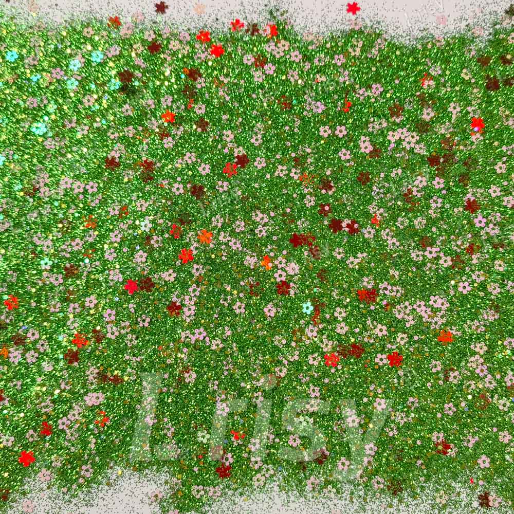 Green Blooming Meadow Custom Mixed Glitter WAL927 (By kirschrot.treasury)