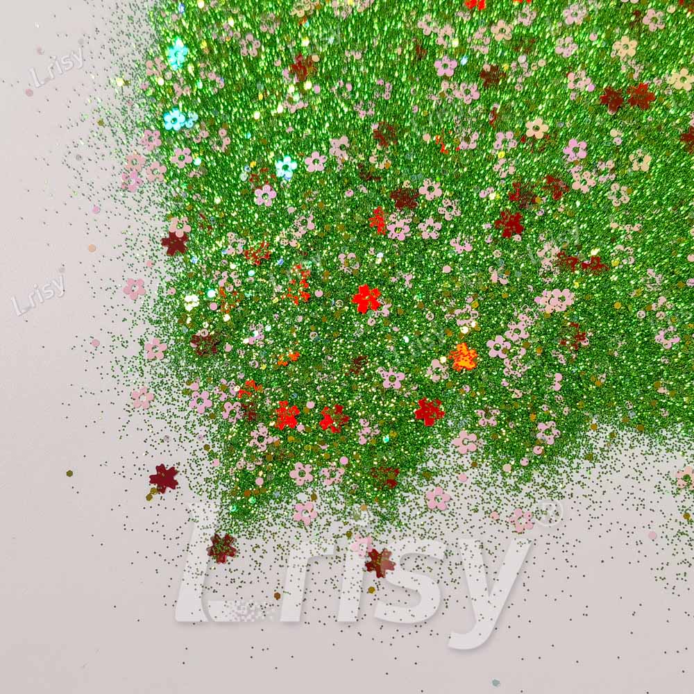 Green Blooming Meadow Custom Mixed Glitter WAL927 (By kirschrot.treasury)