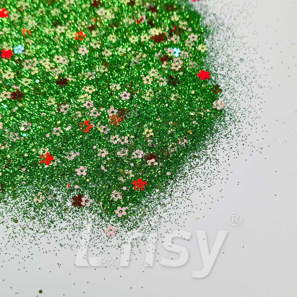 Green Blooming Meadow Custom Mixed Glitter WAL927 (By kirschrot.treasury)