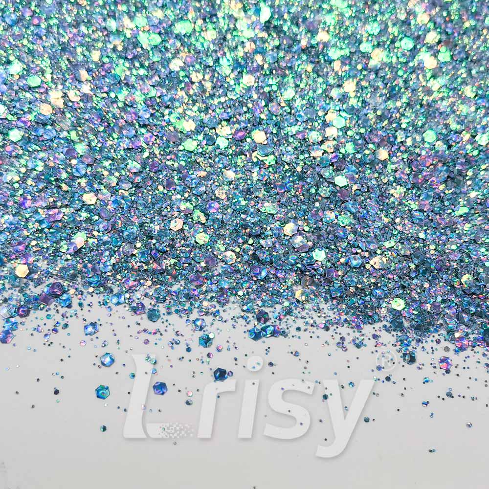 Fine & Chunky Mixed Holographic & Color Shift Electric Blue Glitter LAD02