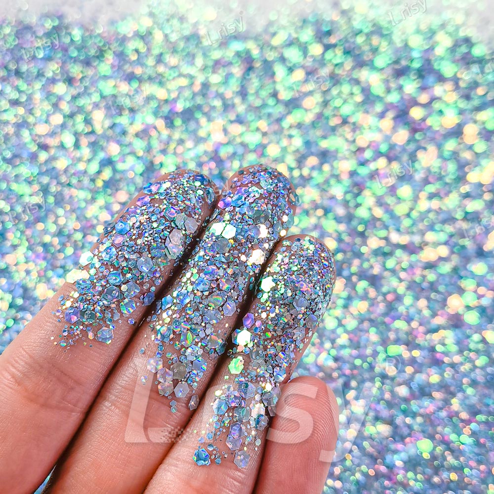 Fine & Chunky Mixed Holographic & Color Shift Electric Blue Glitter LAD02
