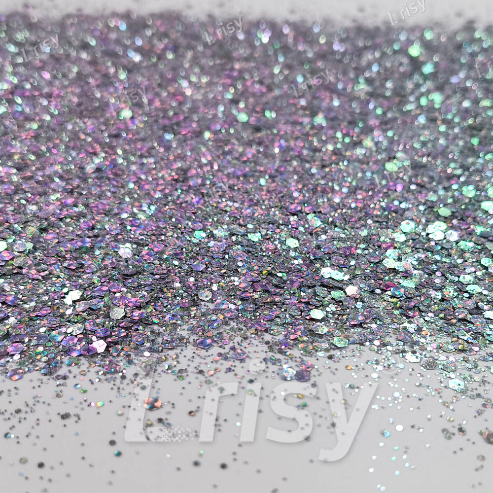 Fine & Chunky Mixed Holographic & Color Shift Emerald Green Glitter LAD09