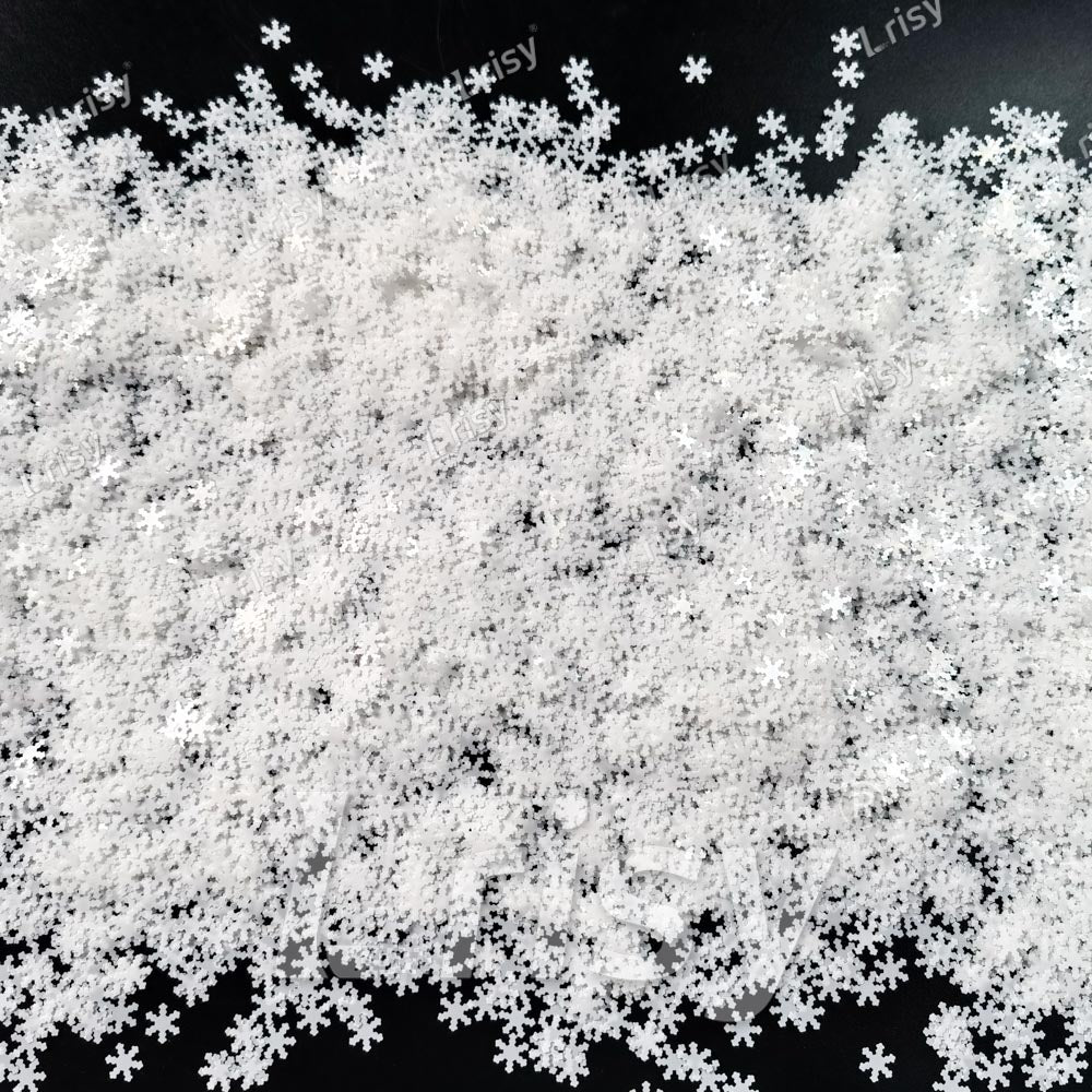 6mm White Snowflake Shaped Glitter B01200
