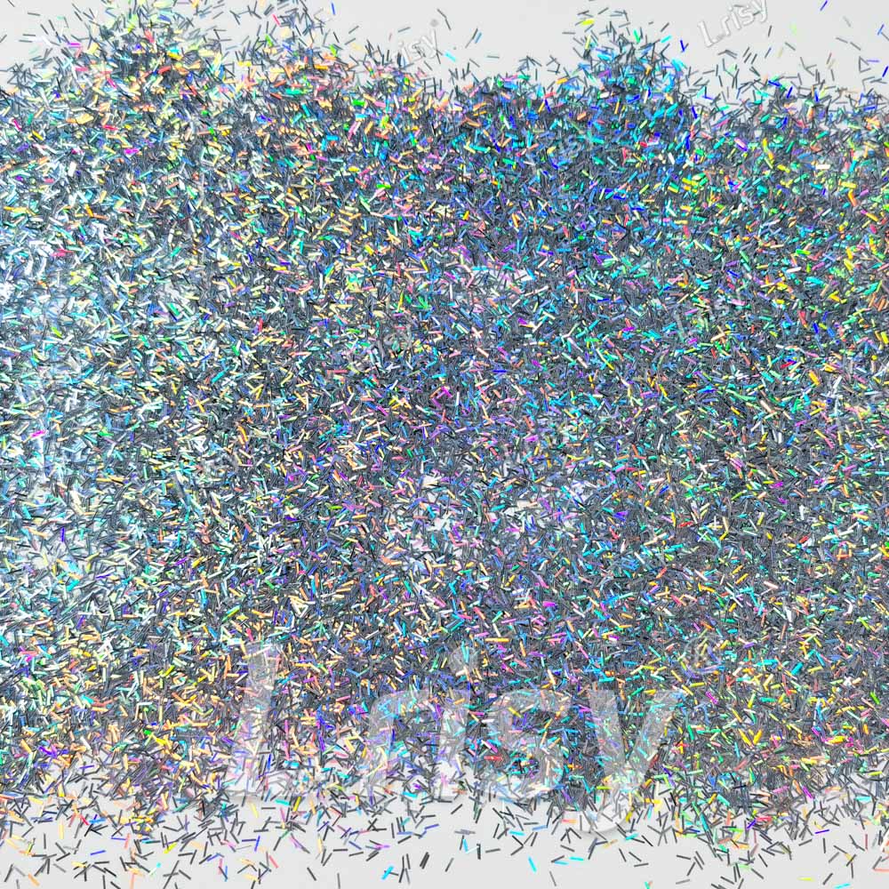 0.3x3.0mm Strip Shaped Holographic Silver Glitter LB0100