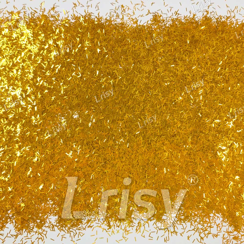 0.3x3.0mm Strip Shaped Golden Solid Color Glitter B0221
