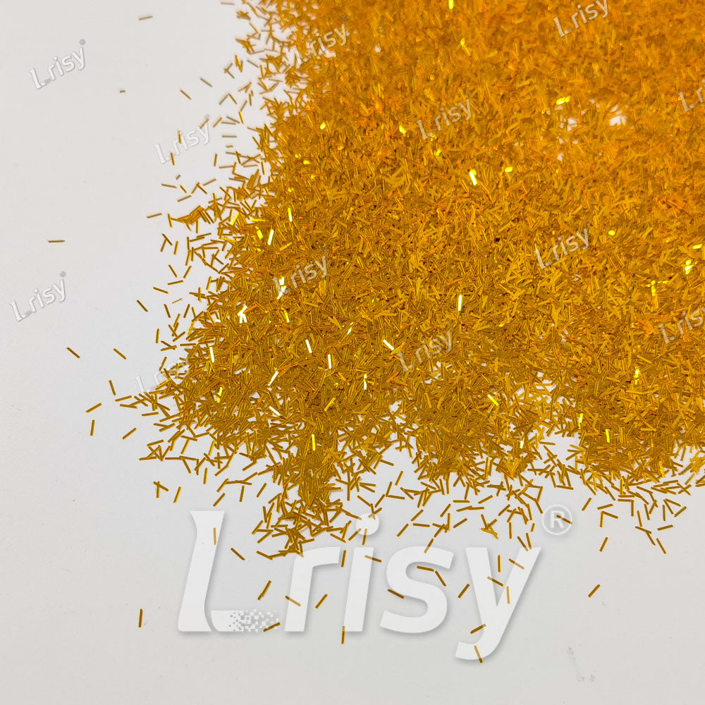 0.3x3.0mm Strip Shaped Golden Solid Color Glitter B0221