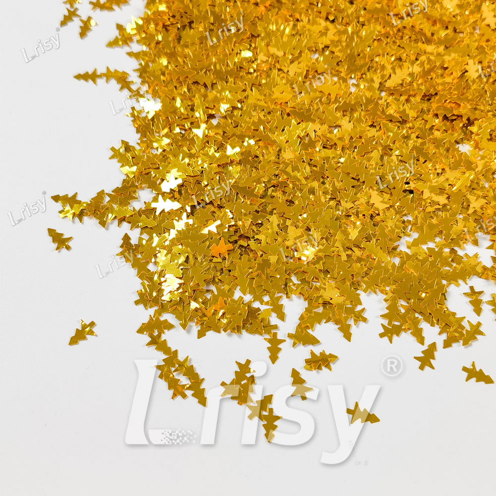 Christmas Tree Shaped Shaped Golden Solid Color Glitter B0221