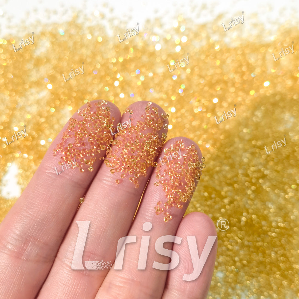 0.8-1mm Pale Yellow Pointed Back Rhinestones PRS012