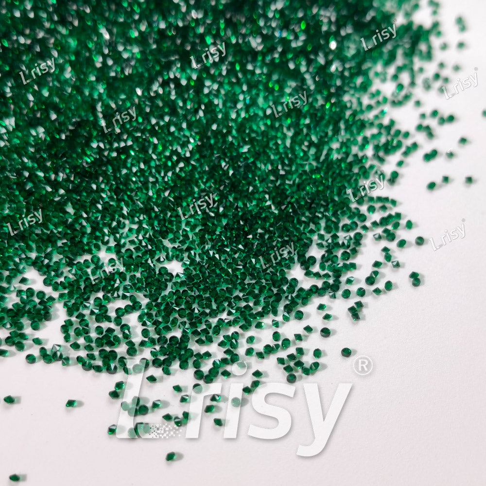 0.8-1mm Emerald Green Pointed Back Rhinestones PRS006