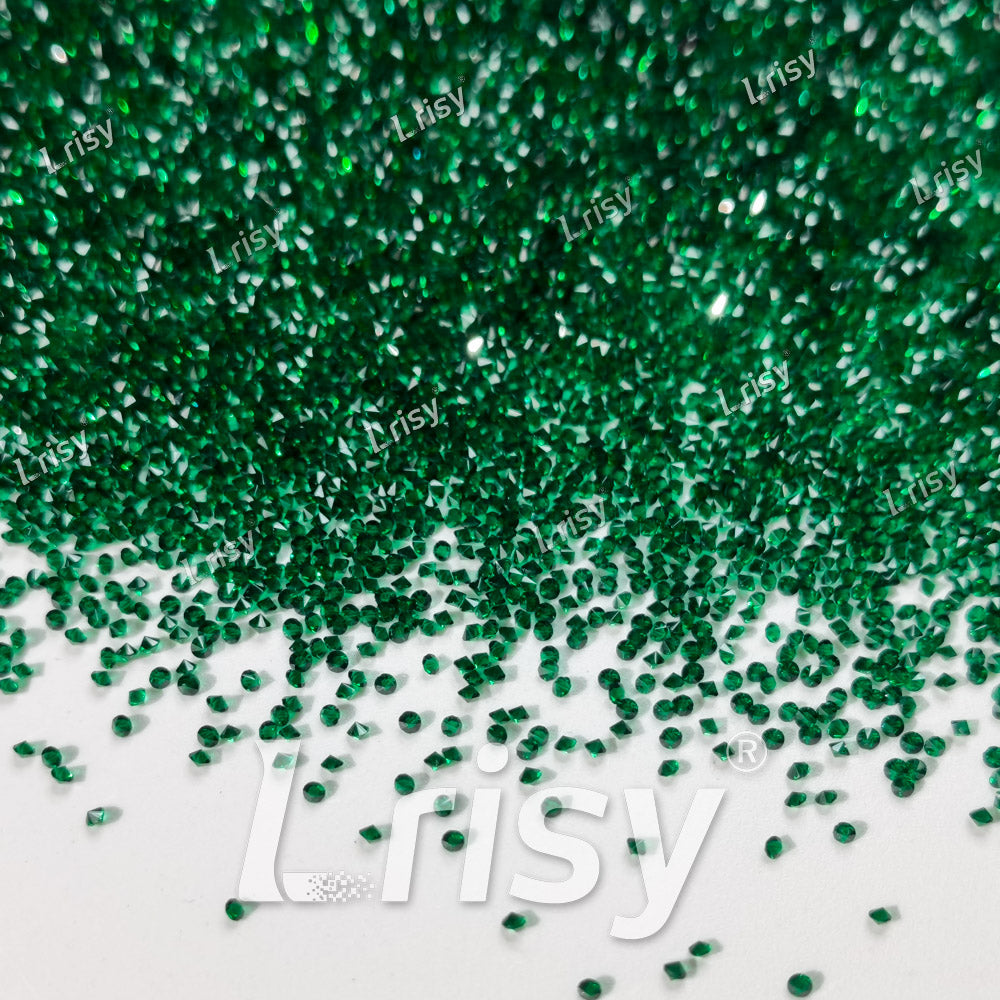 0.8-1mm Emerald Green Pointed Back Rhinestones PRS006