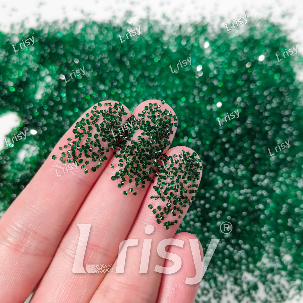 0.8-1mm Emerald Green Pointed Back Rhinestones PRS006