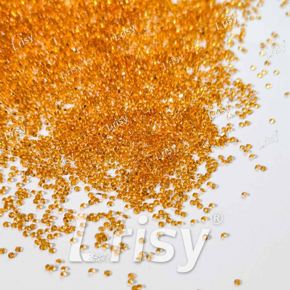 0.8-1mm Golden Yellow Pointed Back Rhinestones PRS013