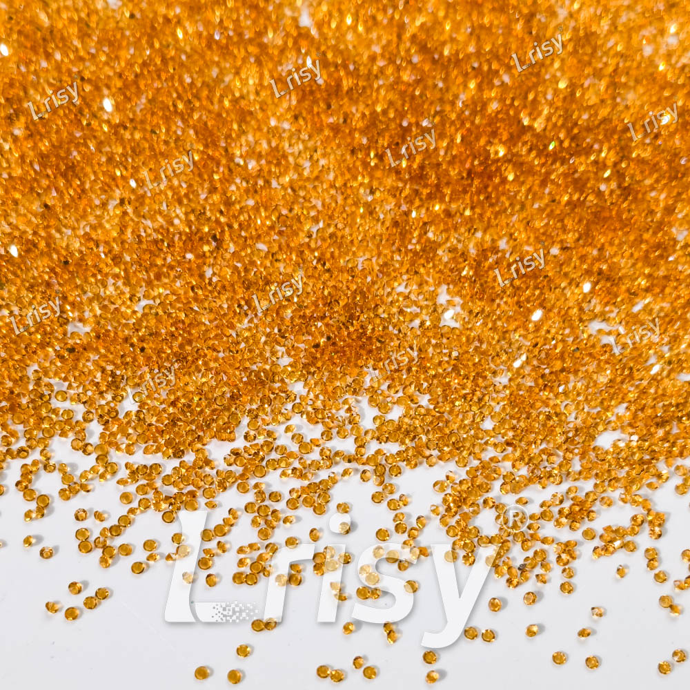 0.8-1mm Golden Yellow Pointed Back Rhinestones PRS013