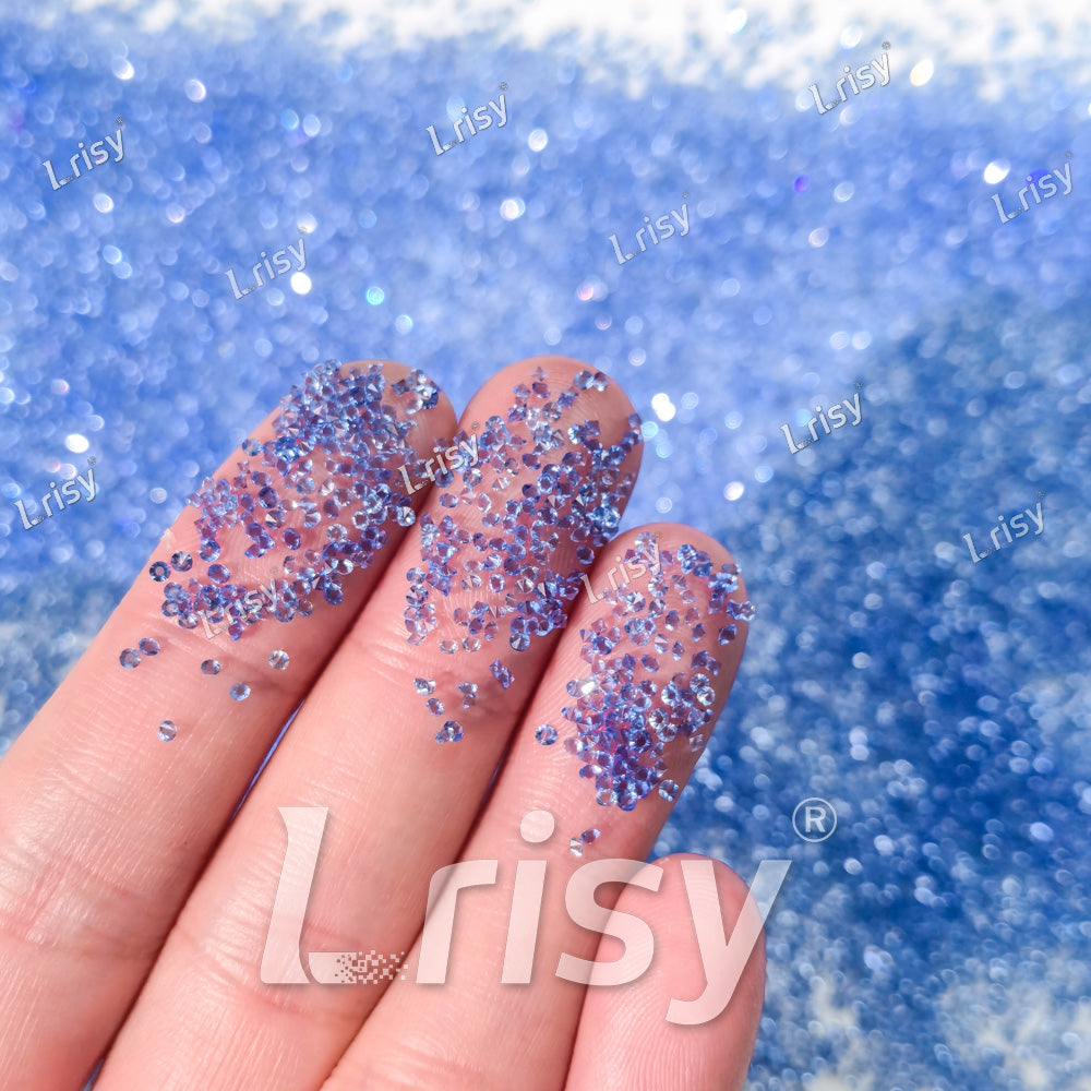 0.8-1mm Light Blue Pointed Back Rhinestones PRS003
