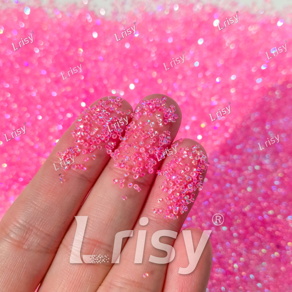 0.8-1mm Fantasy Pink Pointed Back Rhinestones PRS118
