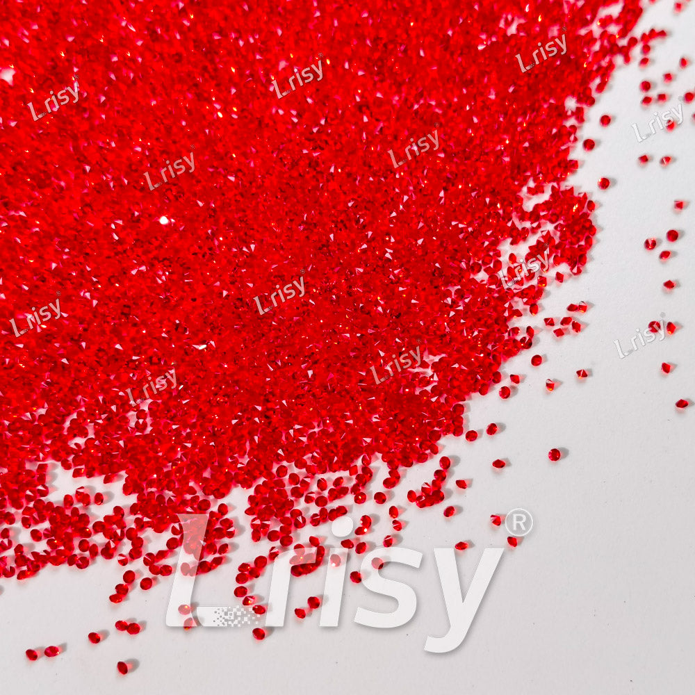 0.8-1mm Bright Red Pointed Back Rhinestones PRS300