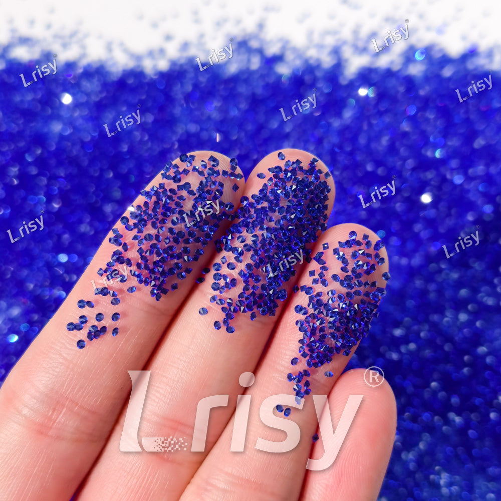 0.8-1mm Deep Blue Pointed Back Rhinestones PRS605