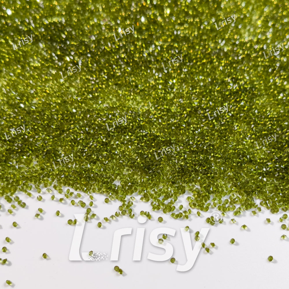 0.8-1mm Olive Green (Olivine) Pointed Back Rhinestones PRS008