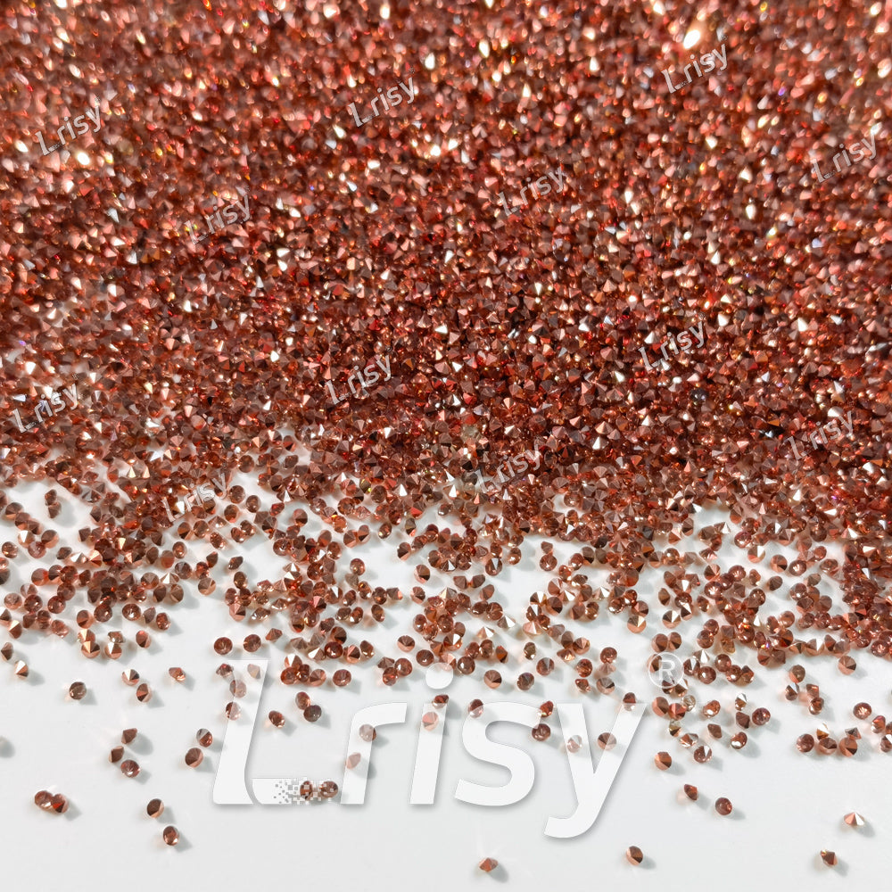 0.8-1mm Rose Gold Pointed Back Rhinestones PRS039