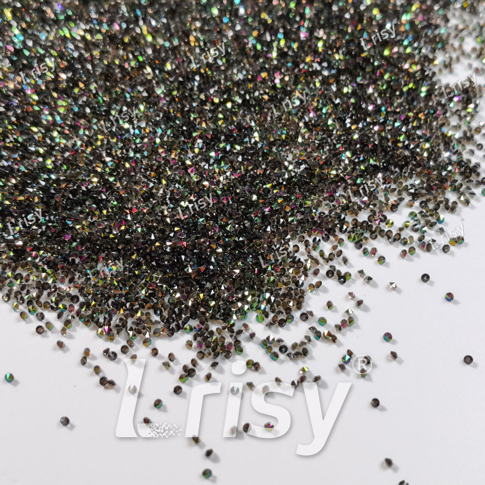 0.8-1mm Green Fantasy Gold Pointed Back Rhinestones PRS041