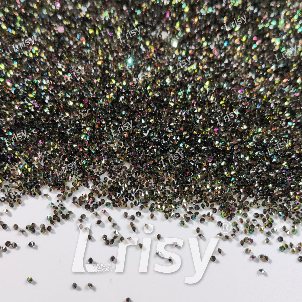 0.8-1mm Green Fantasy Gold Pointed Back Rhinestones PRS041