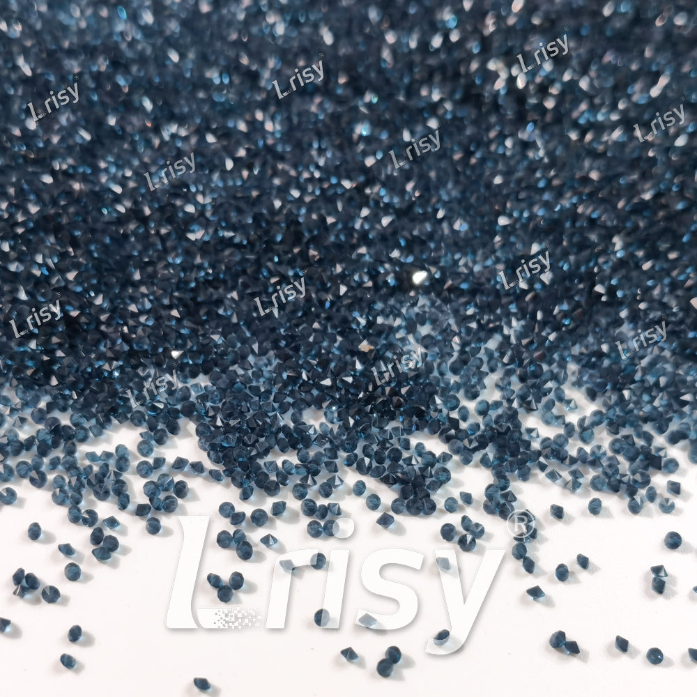 0.8-1mm Inky Blue Pointed Back Rhinestones PRS020