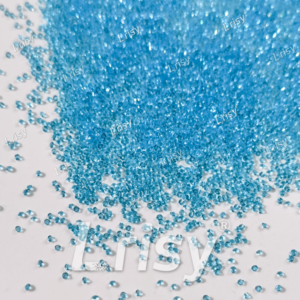 0.8-1mm Lake Blue (Aquamarine) Pointed Back Rhinestones PRS004