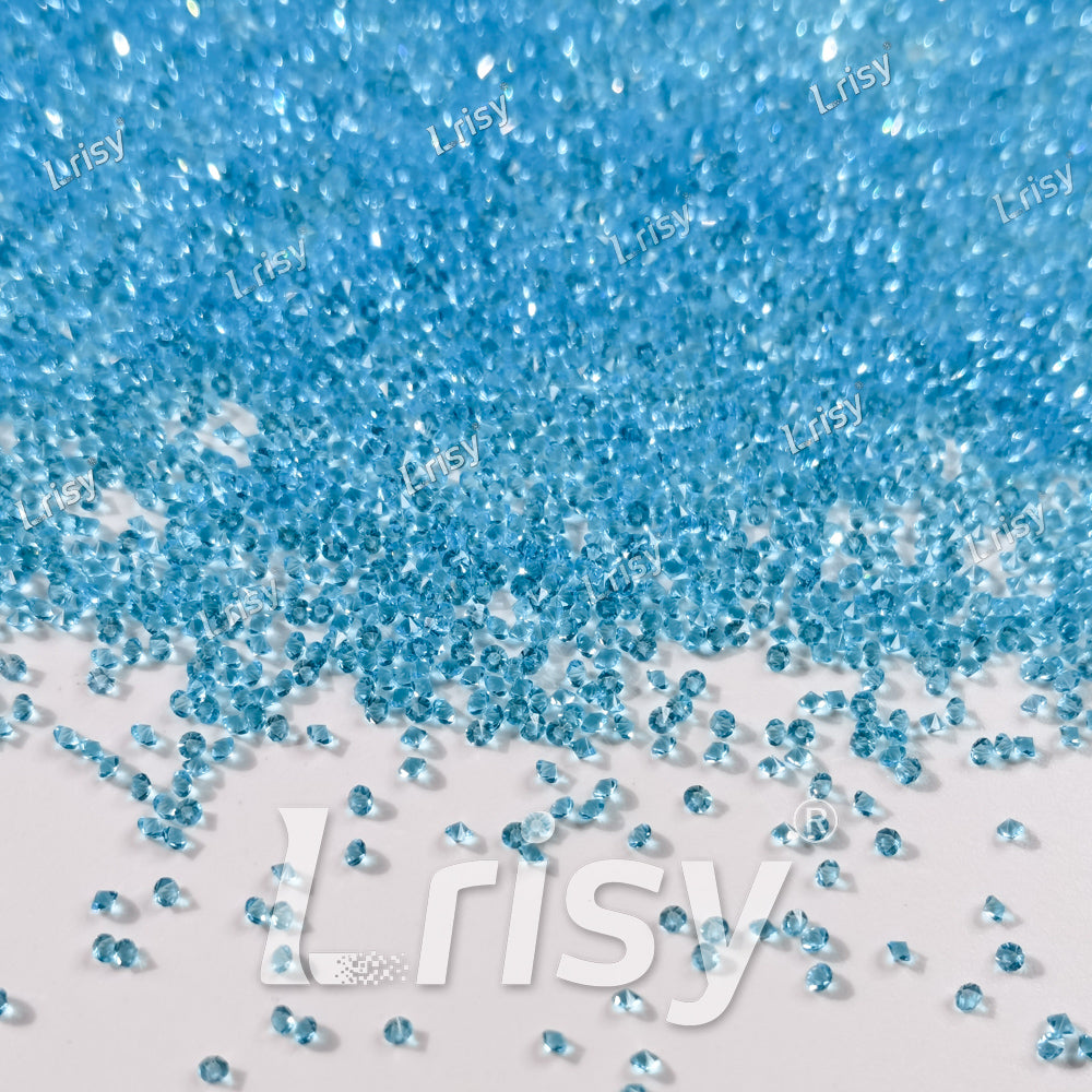 0.8-1mm Lake Blue (Aquamarine) Pointed Back Rhinestones PRS004