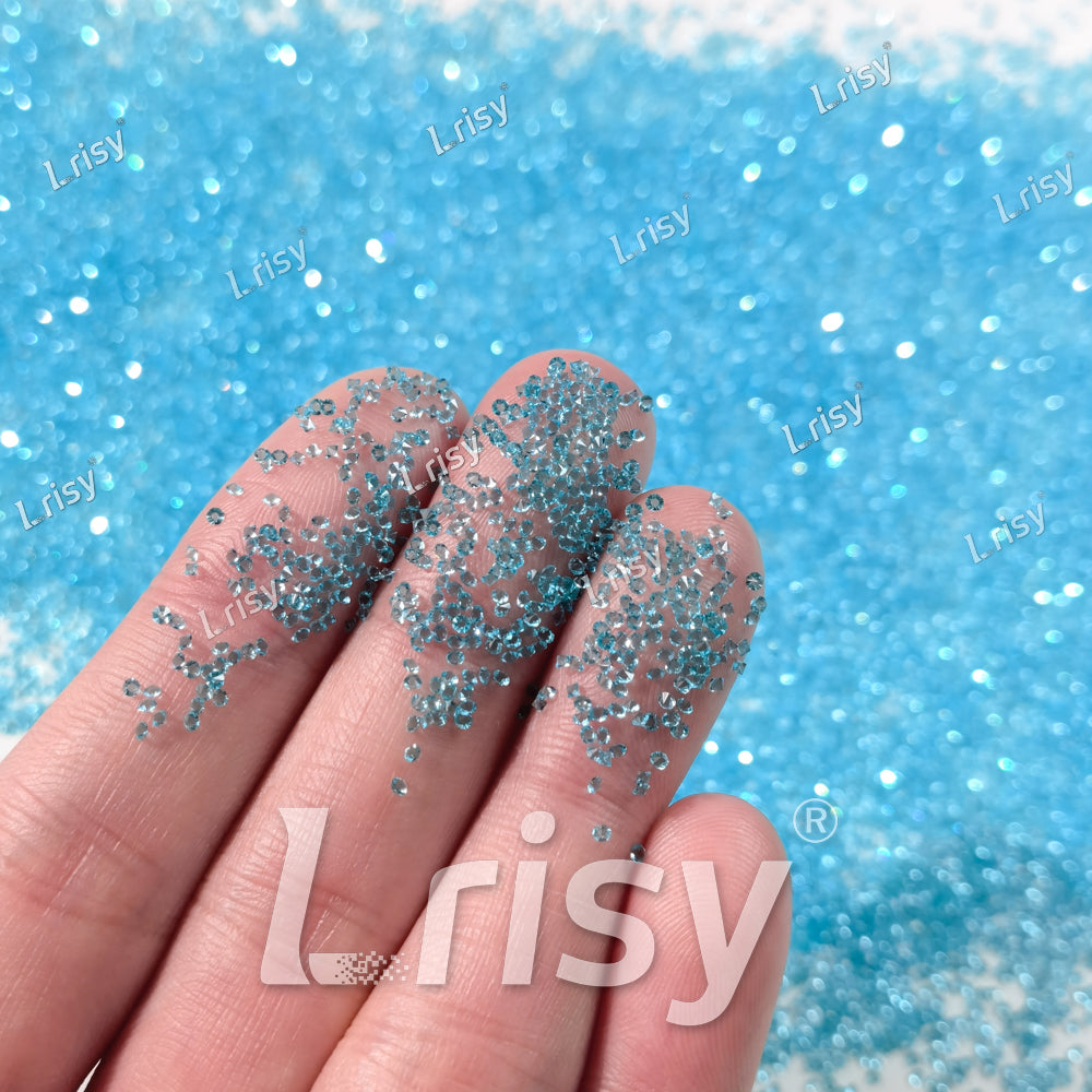 0.8-1mm Lake Blue (Aquamarine) Pointed Back Rhinestones PRS004