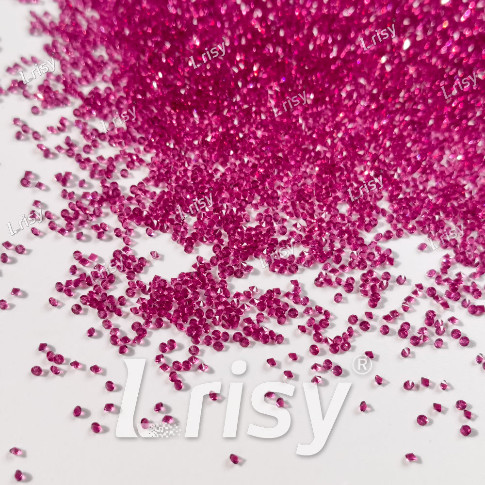 0.8-1mm Fuchsia Pointed Back Rhinestones PRS025