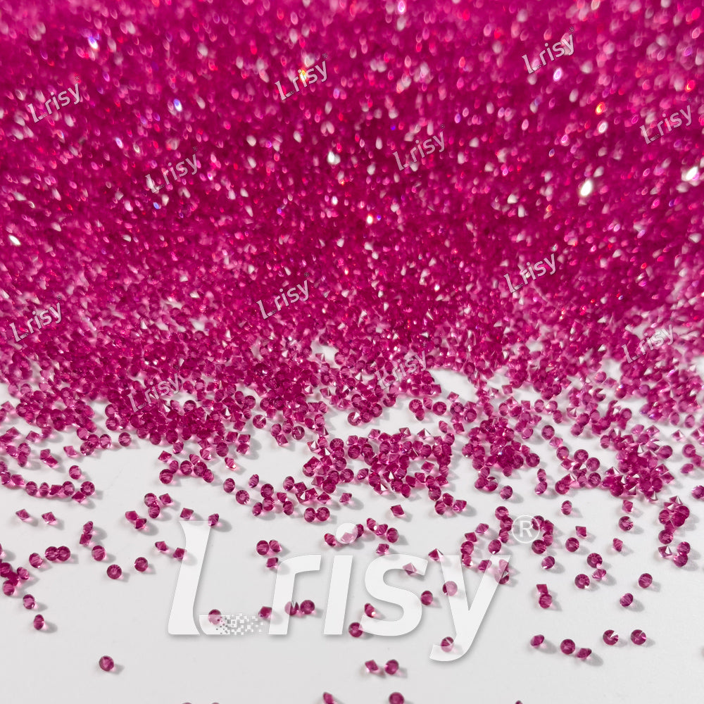 0.8-1mm Fuchsia Pointed Back Rhinestones PRS025