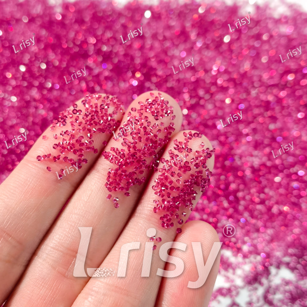 0.8-1mm Fuchsia Pointed Back Rhinestones PRS025