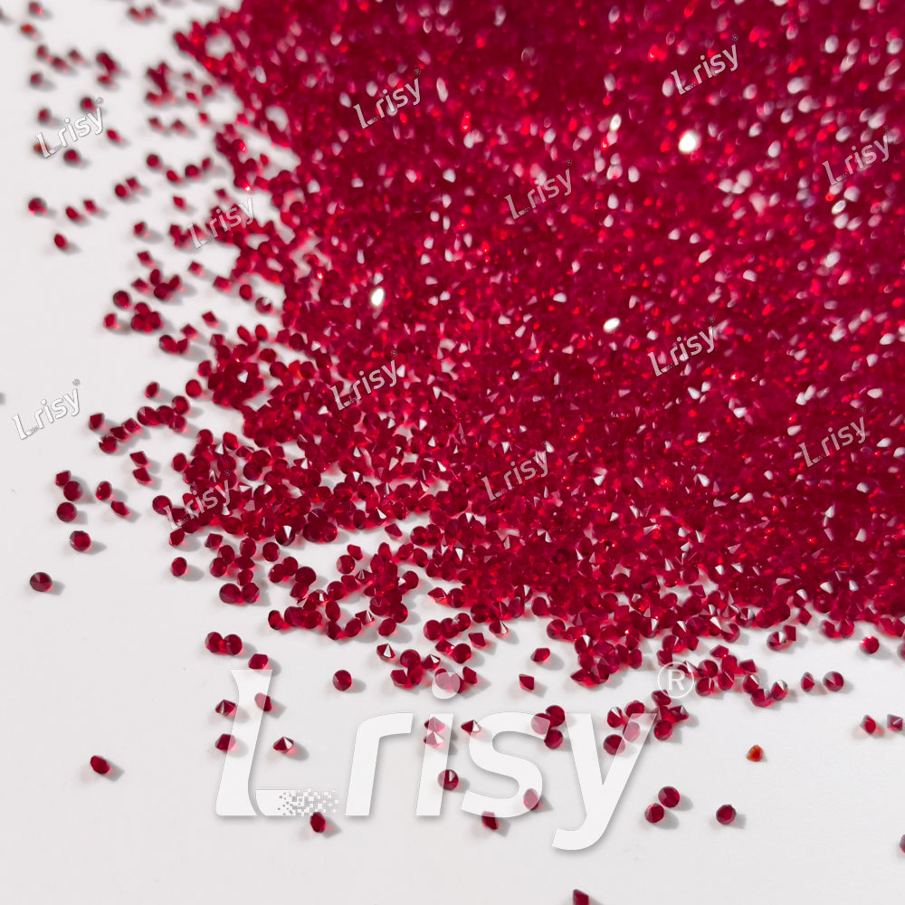 0.8-1mm Dark Red Pointed Back Rhinestones PRS304