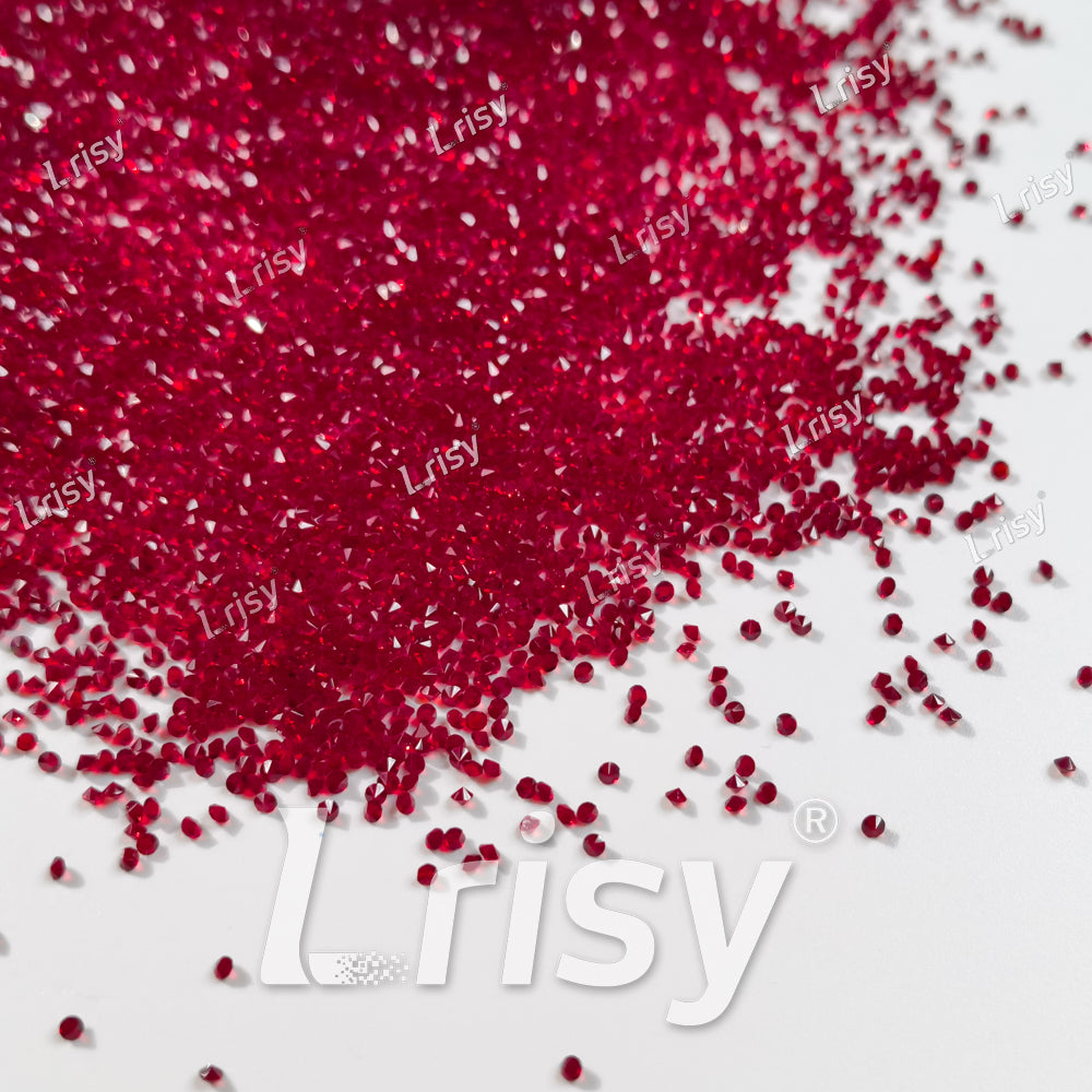 0.8-1mm Dark Red Pointed Back Rhinestones PRS304