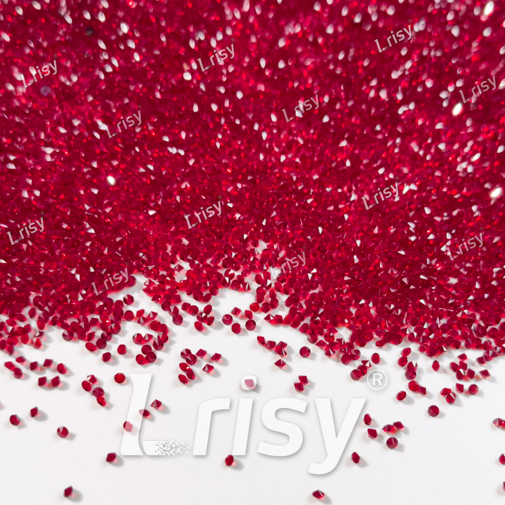 0.8-1mm Dark Red Pointed Back Rhinestones PRS304