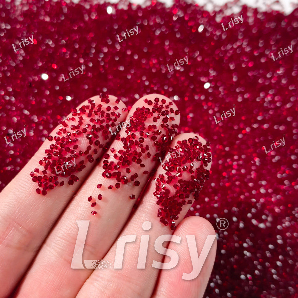 0.8-1mm Dark Red Pointed Back Rhinestones PRS304