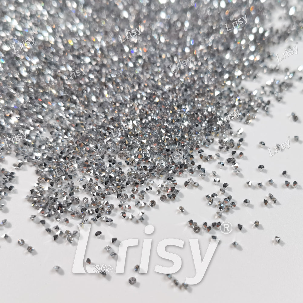 0.8-1mm Silver Ore Pointed Back Rhinestones PRS035