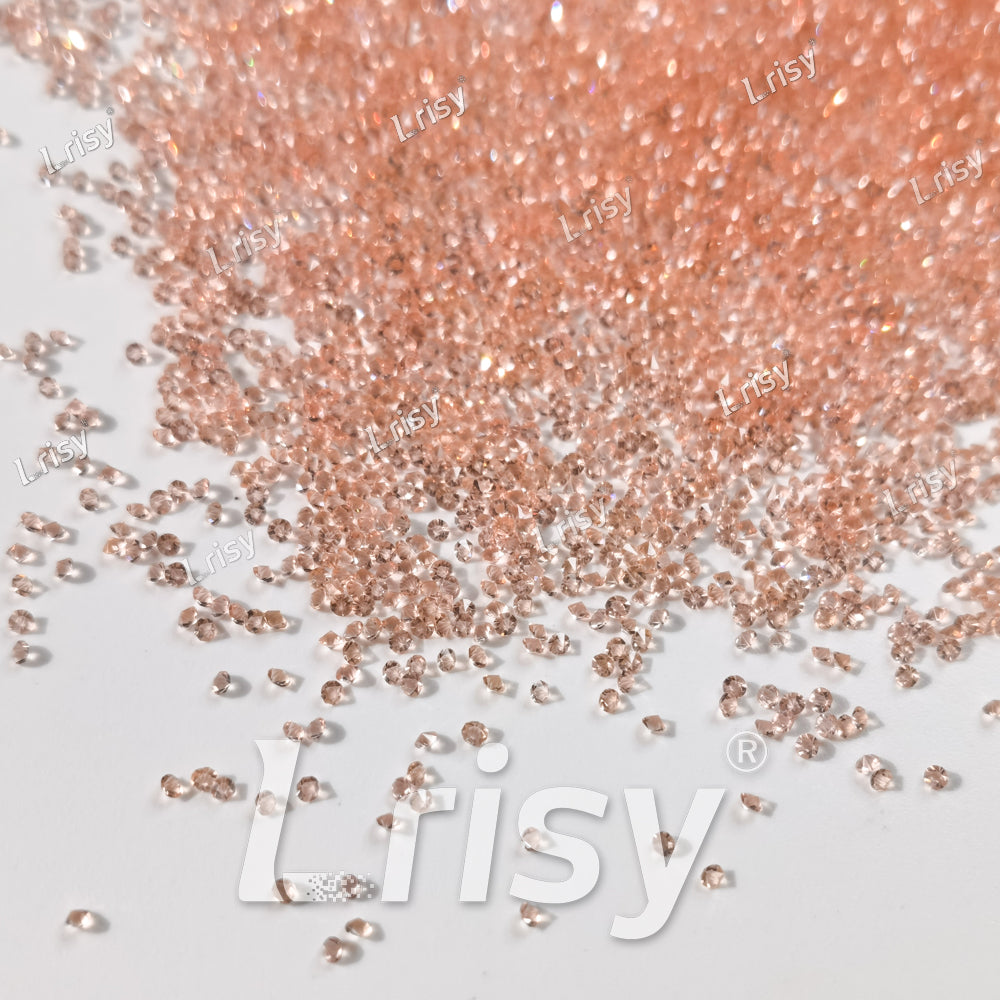 0.8-1mm Light Peach Pointed Back Rhinestones PRS022