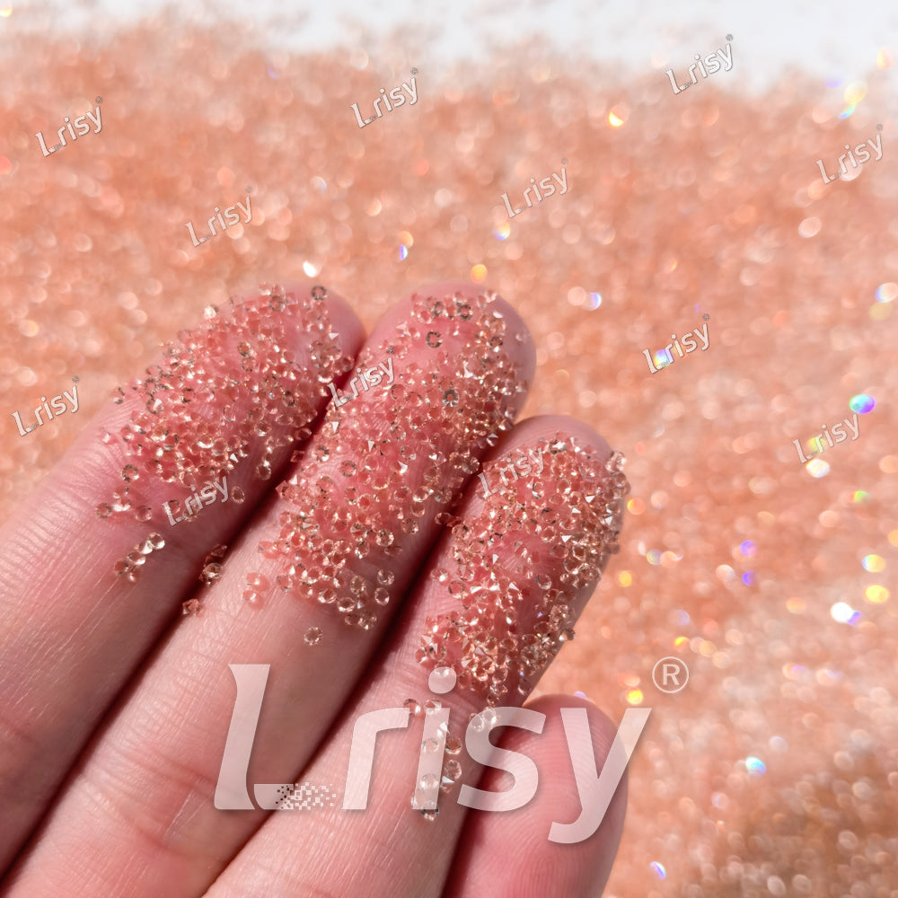 0.8-1mm Light Peach Pointed Back Rhinestones PRS022