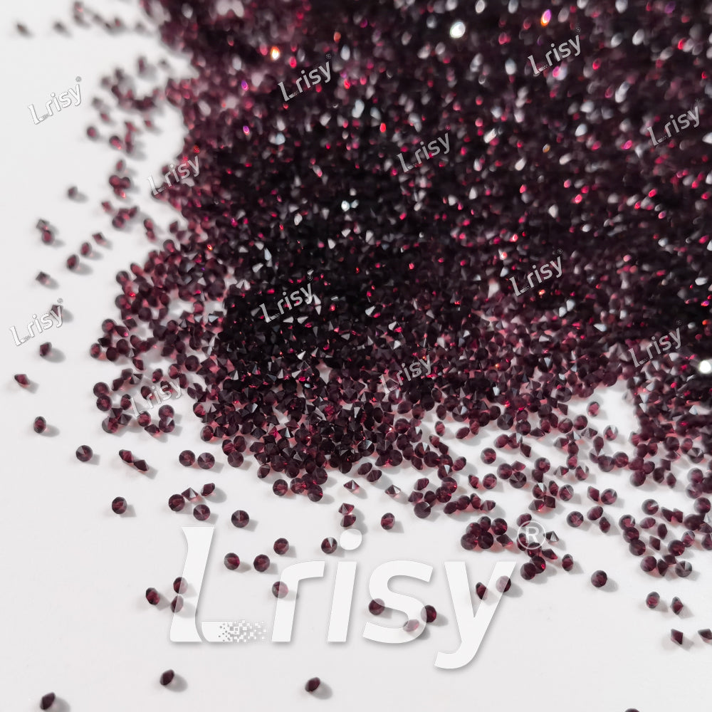 0.8-1mm Dark Purple Pointed Back Rhinestones PRS009