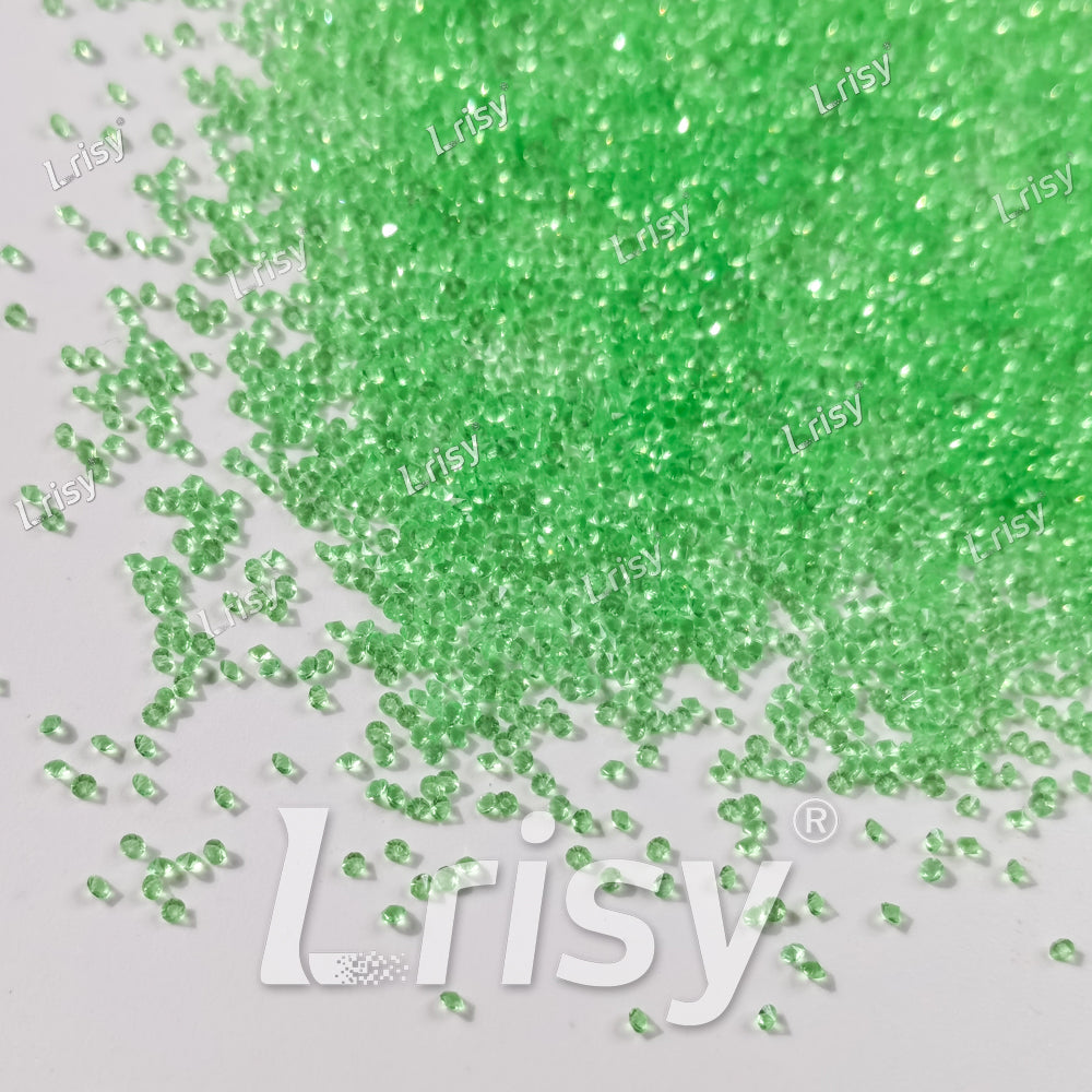 0.8-1mm Light Green Pointed Back Rhinestones PRS007