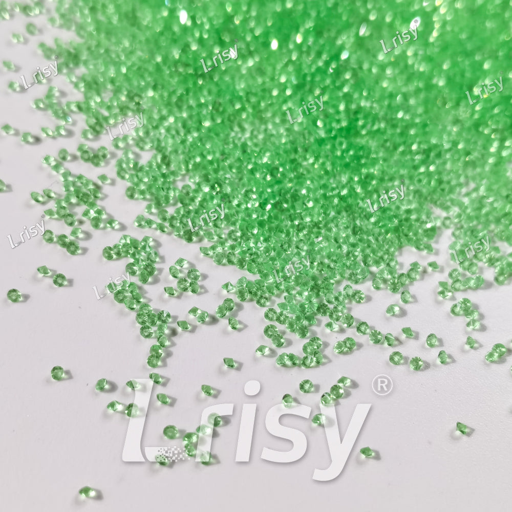 0.8-1mm Light Green Pointed Back Rhinestones PRS007