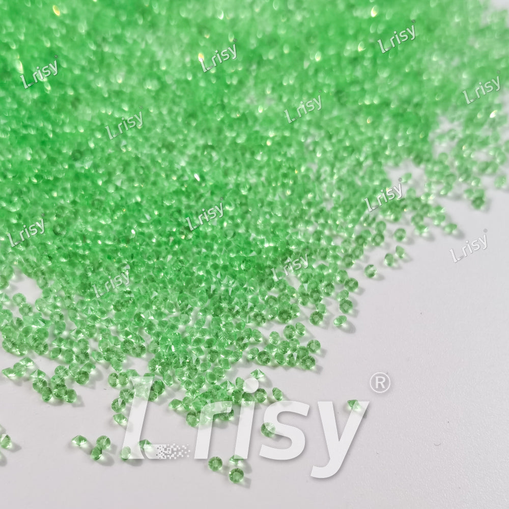 0.8-1mm Light Green Pointed Back Rhinestones PRS007
