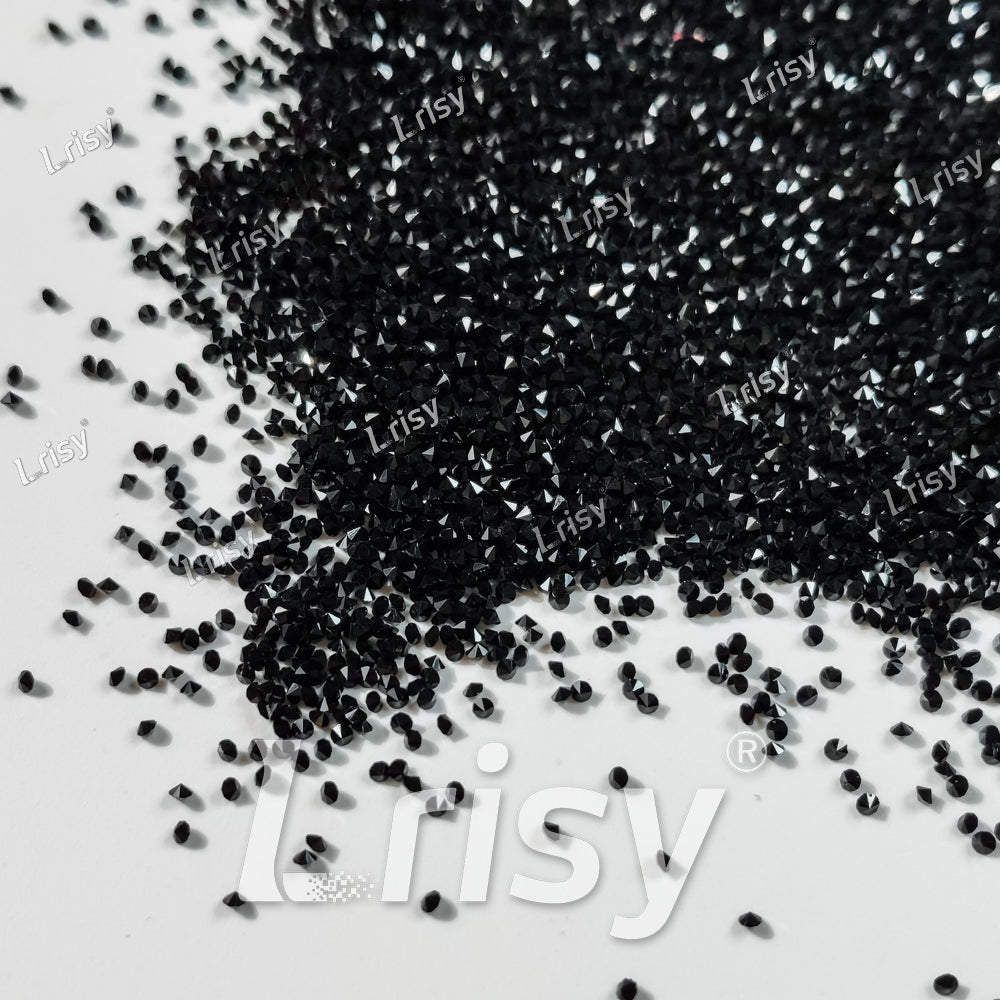 0.8-1mm Black Pearl Pointed Back Rhinestones PRS011
