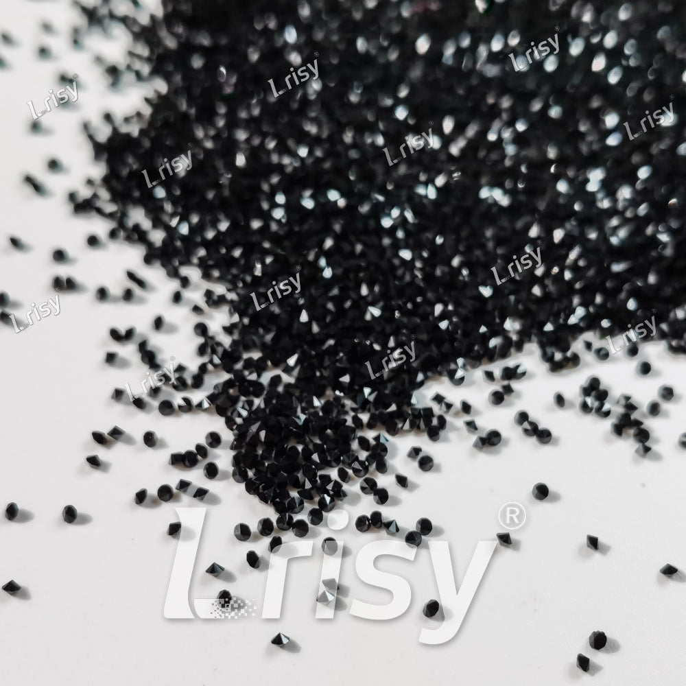 0.8-1mm Black Pearl Pointed Back Rhinestones PRS011