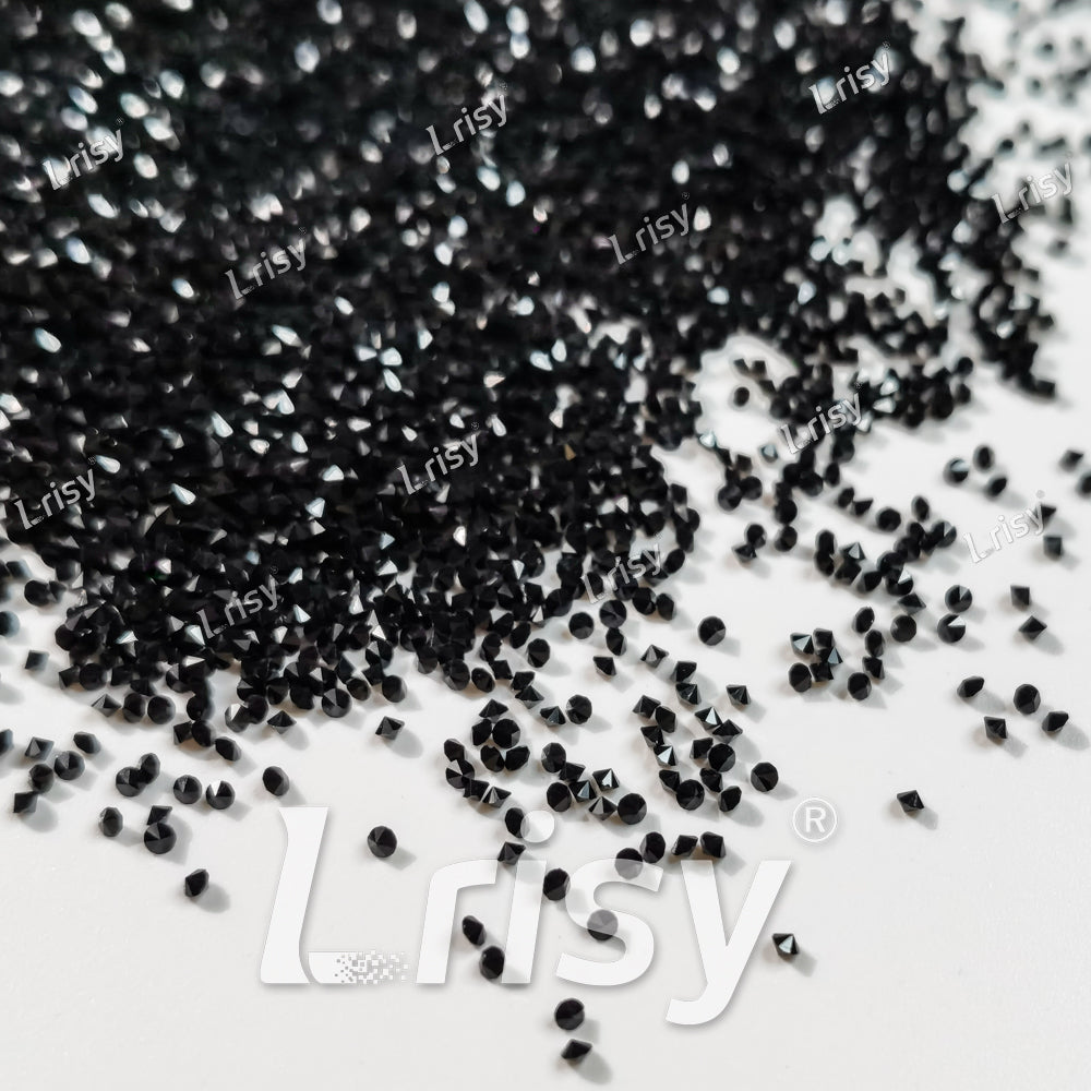 0.8-1mm Black Pearl Pointed Back Rhinestones PRS011